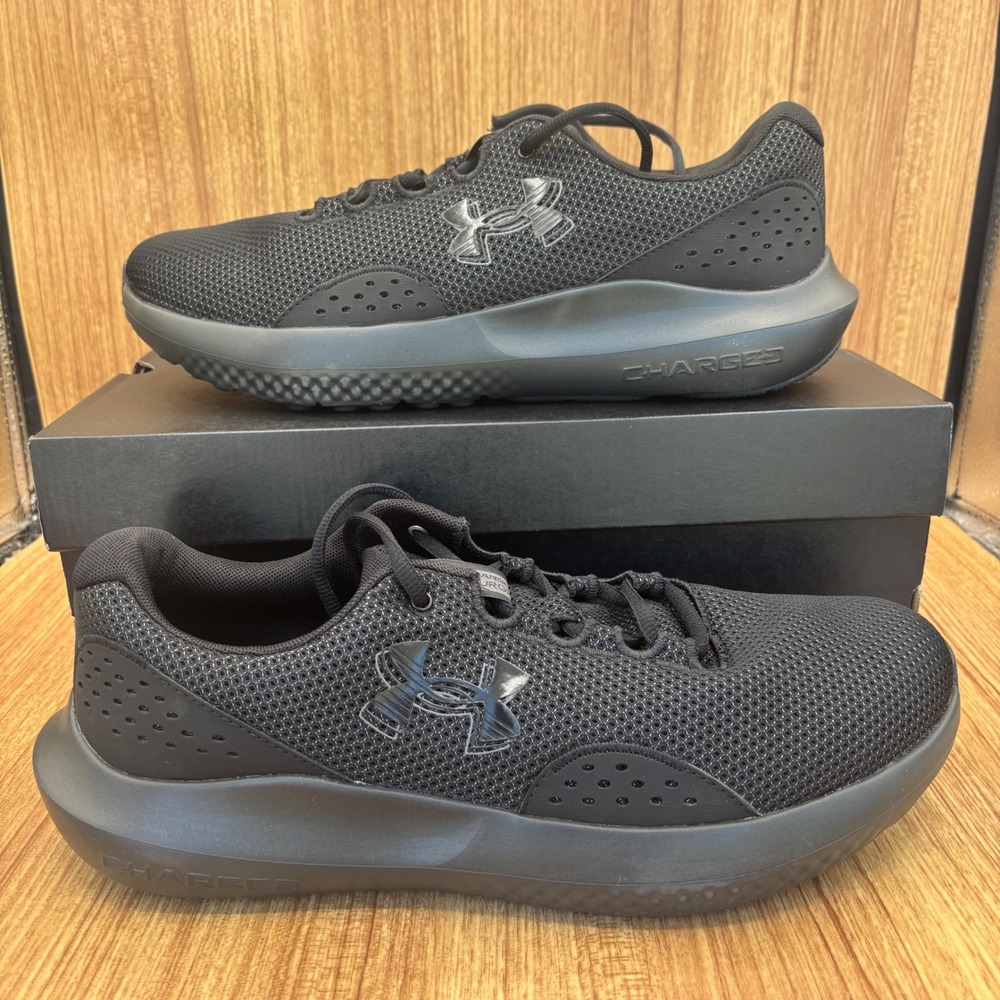 Under‎ Armour Charged Surge 4 Mens 11.5 Black 4E Extra Wide Running Shoes NEW